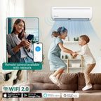 12000 BTU Mini Split Air Conditioner Heat Pump System, Wifi Enabled 20 SEER2 115V Inverter Ductless AC Cool Up to 750 Sq. Ft, Compatible with Alexa, Complete Installation Kit, White