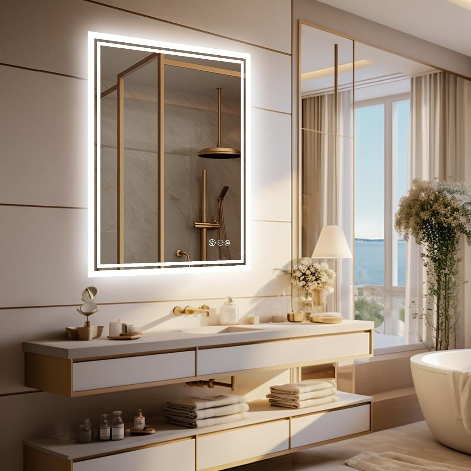 LUVODI LED Bathroom Mirror: 600x800mm Backlit Vanity with Touch Sensor and Demister