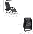 Best Choice Products Folding Zero Gravity Recliner Patio Lounge Chair Adjustable Canopy Shade