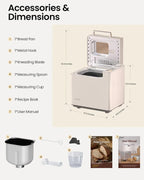 25-in-1 Bread Maker with Automatic Dual Dispenser 2-Pound Stainless Steel Bread Maker