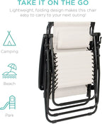 Best Choice Products Folding Zero Gravity Recliner Patio Lounge Chair Adjustable Canopy Shade