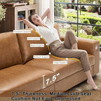 Hanherry 89" Sofa for Living Room, Modern Comfy Sofa with Medium Firm Seat Cushion, Removable Cover,Wide Armrest,USB/Type-C Port,Chenille Fabric Couches for Small Space,Apartment