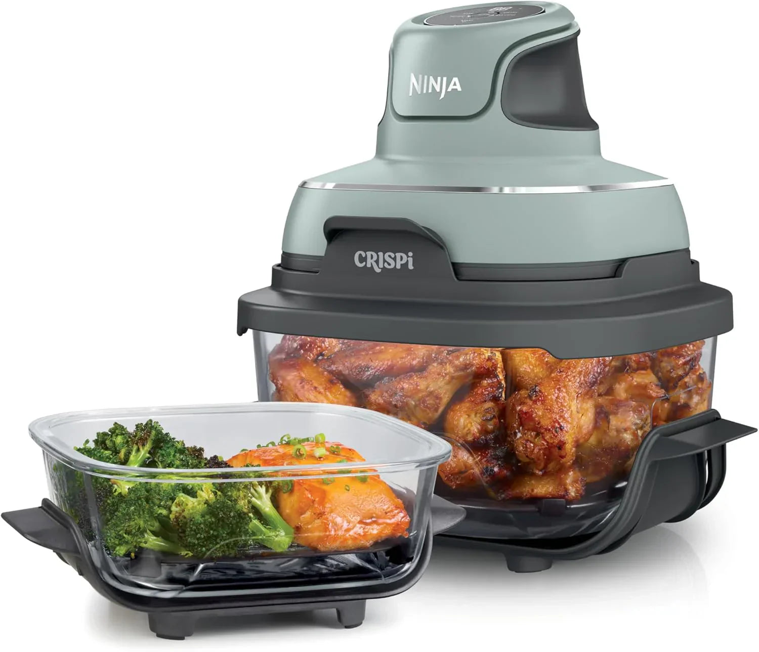 Ninja Crispi 4 in 1 Portable Glass Air Fryer Cooking System 4QT 6 Cup TempWare Glass Containers