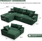 110 Cloud Sectional Couch, Boneless Sofa for Living Room Modular Sectional Sofa with Deep Seat
