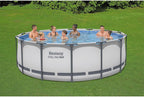 Steel Pro MAX 14 Foot x 48 Inch Round Metal Frame Above Ground Outdoor Swimming Pool Set