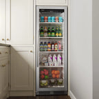 EdgeStar VBM101 22" Wide 10.1 Cu. Ft. Commercial Beverage Merchandiser ?C Stainless Steel, Temp Alarm, Reversible Door