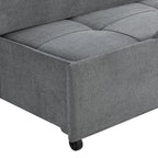 Serta Sabrina 73" Queen Rolled Arm Tufted Back Convertible Sleeper Sofa with Cushions (Dark Gray)