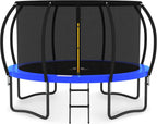 JUMPZYLLA Trampoline 8FT 10FT 12FT 14FT 15FT 16FT Trampoline with Enclosure - Recreational Trampolines with Ladder and AntiRust Coating, ASTM Approval Outdoor Trampoline for Kids
