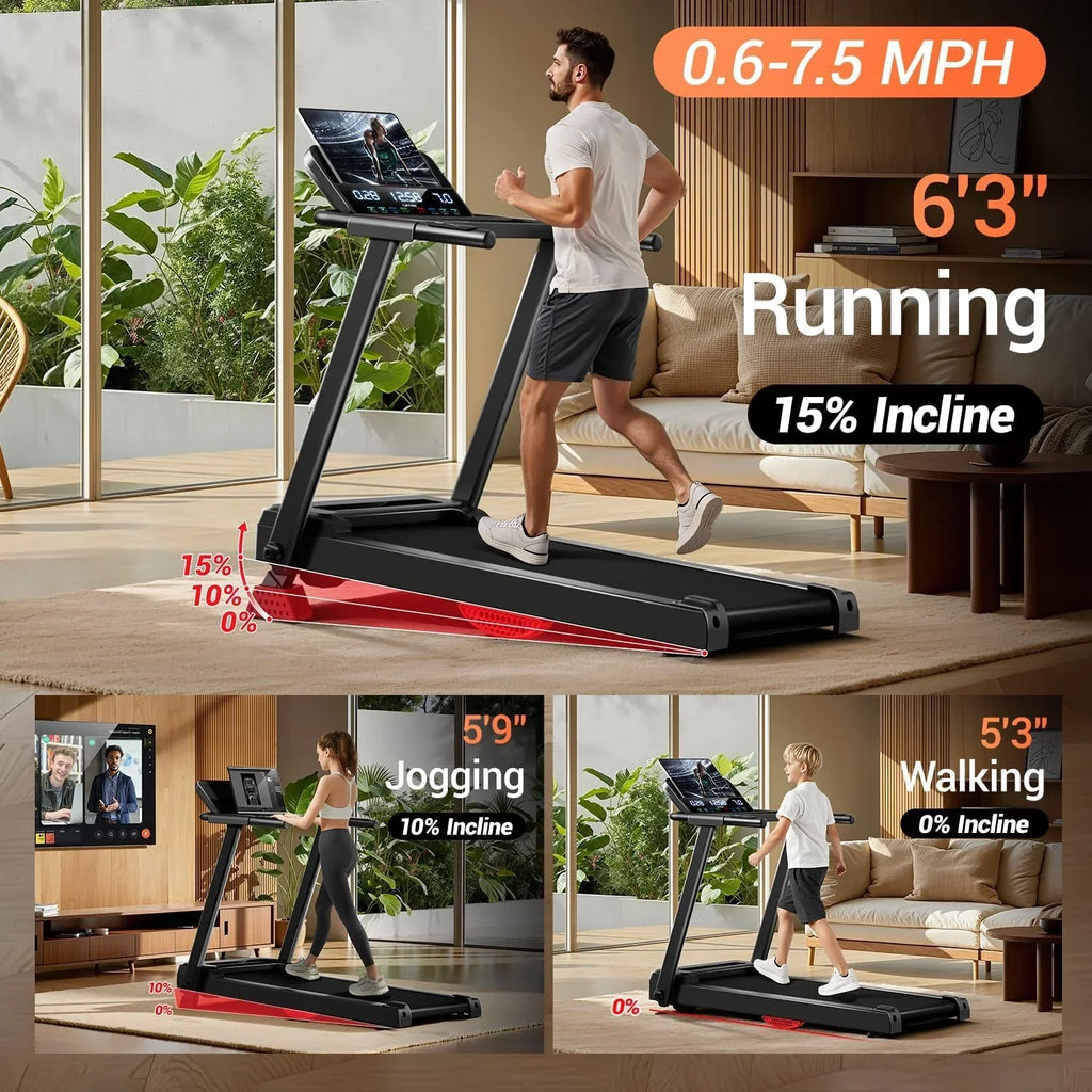 Home Treadmill 15% Incline Treadmill 3.0 hp Quiet Brushless Dual Cushion System
