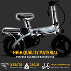 Ebikes for Adults, 400W Motor 22MPH Max Speed, 14?? Tire, 48V 15AH Removable Battery for Electric Bike, Multi-Shock Absorption, City Commuter, Foldable Adult Electric Bicycles