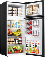 EUHOMY 3.2 Cu.Ft Mini Fridge with Freezer ?C 2-Door Compact Refrigerator for Bedroom, Dorm, Office or Apartment, Silver