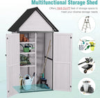 Sheds Outdoor Storage Garden Shed with Metal Frame Structure and Adjustable Shelves