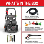 PowerSmart 3200PSI Gas Pressure Washer with 5 Nozzles & Soap Tank