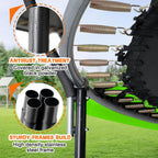 Trampoline 8FT 10FT 12FT 14FT 16FT, Recreational Trampolines with Enclosure Net and Ladder, Outdoor Anti-Rust Trampolines for Kids and Adults, ASTM Approved