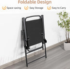 Vongrasig 6 Piece Folding Patio Dining Set Small Metal Outdoor Garden Patio Table and Chair Set