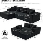 110 Cloud Sectional Couch, Boneless Sofa for Living Room Modular Sectional Sofa with Deep Seat