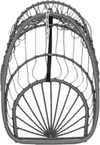 Yechen Indoor Outdoor Egg Hanging Chair with Stand, Patio Wicker Swing Egg Chair Indoor Swinging Chair Outdoor Hammock Egg Chair 350lbs Capacity for Patio Bedroom Balcony, Charcoal Grey (EG-001)