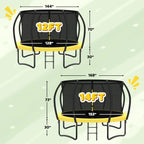 Trampoline 8FT 10FT 12FT 14FT 16FT, Recreational Trampolines with Enclosure Net and Ladder, Outdoor Anti-Rust Trampolines for Kids and Adults, ASTM Approved