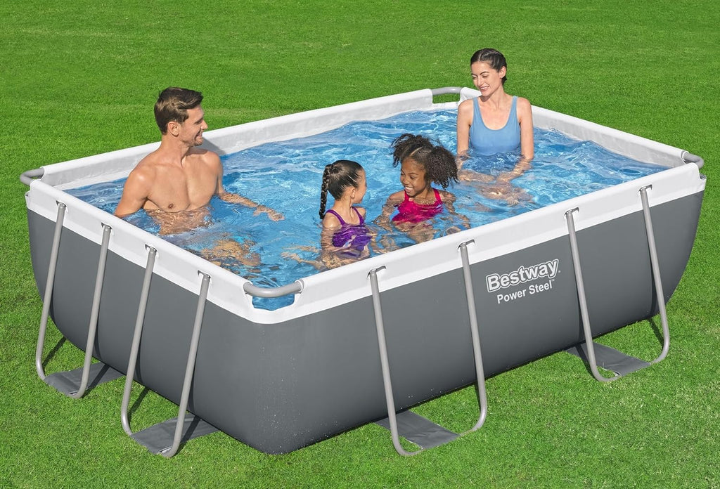 Power Steel 14' x 8'2" x 39.5" Oval Above Ground Pool Set Includes 530gal Filter Pump Ladder