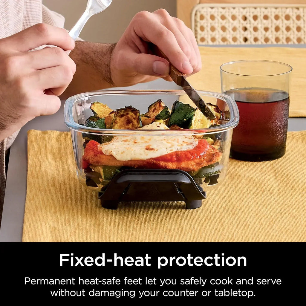 Ninja Crispi 4 in 1 Portable Glass Air Fryer Cooking System 4QT 6 Cup TempWare Glass Containers