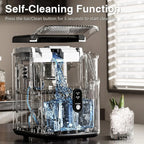 Nugget Ice Makers Countertop Pebble Ice Machine with Chewable Pellet Ice Self-Cleaning