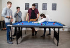 Hathaway Fairmont 6 Ft Portable Pool Table, Adults Folding Billiards Tables for Game Room with Easy Foldable Storage, Includes Full Set of Billiard Balls, Cues, Chalk & Brush