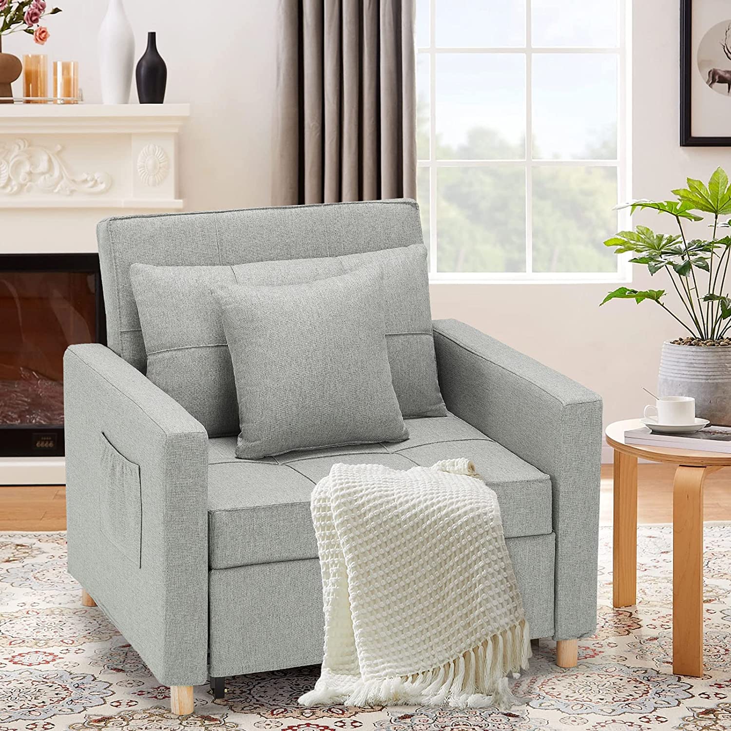 ?? 40 Inch 3-in-1 Convertible Chair Bed,Sofa Bed.