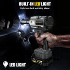 Cordless Impact Wrench, 1200Nm(900ft-lbs) High Torque 1/2'' Impact Wrench, 21V Brushless Electric Impact Gun with 2Pcs 4.0Ah Batteries, 1 Hour Fast Charger, 5 Sockets, Power Impact Driver for Car Home