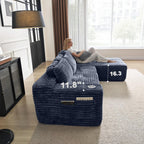 Cloud Sectional Couch with L-Shape Chaise, Modern Modular Sofa with Deep Seat, Built-in Cup Holder & Storage Pocket for Living Room Bedroom, No Assembly Required (Dark Gray, Left Sitting Chaise)