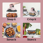 Ninja Crispi 4 in 1 Portable Glass Air Fryer Cooking System 4QT 6 Cup TempWare Glass Containers
