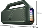 Outdoor Speaker, 80W, Subwoofer, BassUp 2.0, 24H Playtime, IPX7 Waterproof, Floatable, RGB Lights, USB-C, Custom EQ, Bluetooth 5.3, Portable for Camping, Beach, and Backyard