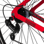 Hyper Bicycle 700c Men's Spin Fit Hybrid Bike, Black and Red