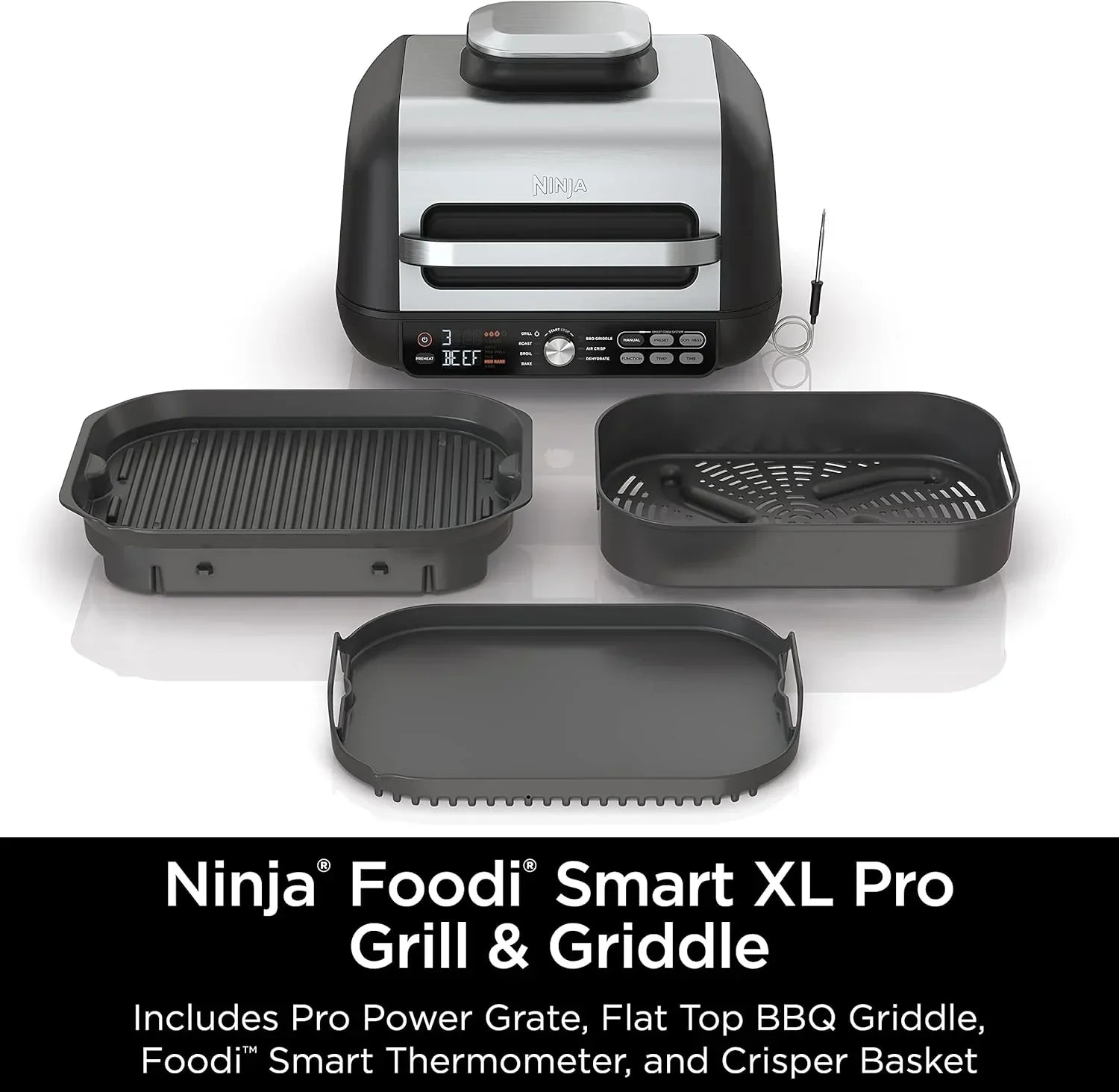 Ninja Foodi Smart XL 6-in-1 Indoor Grill with Air Fry Bake Roast Broil and Dehydrate