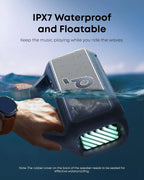 Outdoor Speaker 80W Subwoofer BassUp 2.0 24H Playtime IPX7 Waterproof Floatable RGB Lights