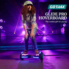 GOTRAX GLIDE PRO Bluetooth Hoverboard, 6.5" Wheels and 7 Colors Lights Self Balancing Scooters for 44-176lbs Kids Adults Silver