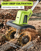 Saker 22V Cordless Electric Garden Tiller Cultivator Lightweight Rototiller for Gardening