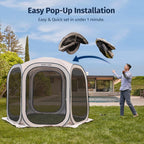 EAST OAK Screen House Tent Pop-Up Portable Screen Room Canopy Instant Screen Tent 10 x 10 FT