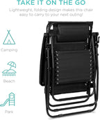 Best Choice Products Folding Zero Gravity Recliner Patio Lounge Chair Adjustable Canopy Shade