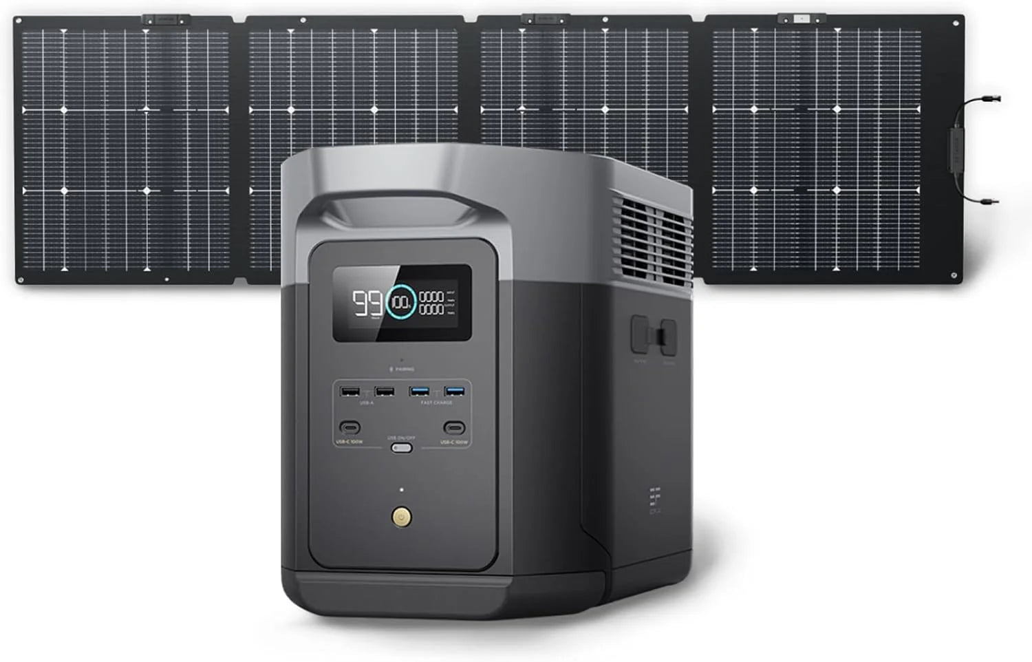 Portable Power Station DELTA 2 Max, 2400W LFP Solar Generator, Full Charge in 1 Hr, 2048Wh Solar Powered Generator for Home Backup(Solar Panel Optional)