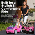 Step2 Whisper Ride II Ride On Push Toy Car Pink Ride On Car Seat Belt Easy Storage Transport