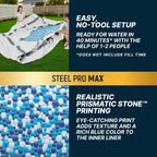 Steel Pro MAX 14 Foot x 48 Inch Round Metal Frame Above Ground Outdoor Swimming Pool Set with 1,000 Filter Pump, Ladder, and Cover, Gray
