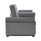 Serta Sabrina 73" Queen Rolled Arm Tufted Back Convertible Sleeper Sofa with Cushions (Dark Gray)