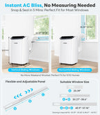 14,000 BTU Portable Air Conditioner Cools Up to 700 Sq.Ft, Auto-Evaporation Low Noise Portable AC Unit with Remote Control Fits for Large Room, Office, Garage,White