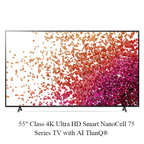 LG 55" Class 4K Ultra HD Smart NanoCell 75 Series TV with AI ThinQ®