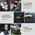 Double Camping Chair with Cooler 3-Person Folding Extra Large Camping Chair with 1000-Pound Load Capacity