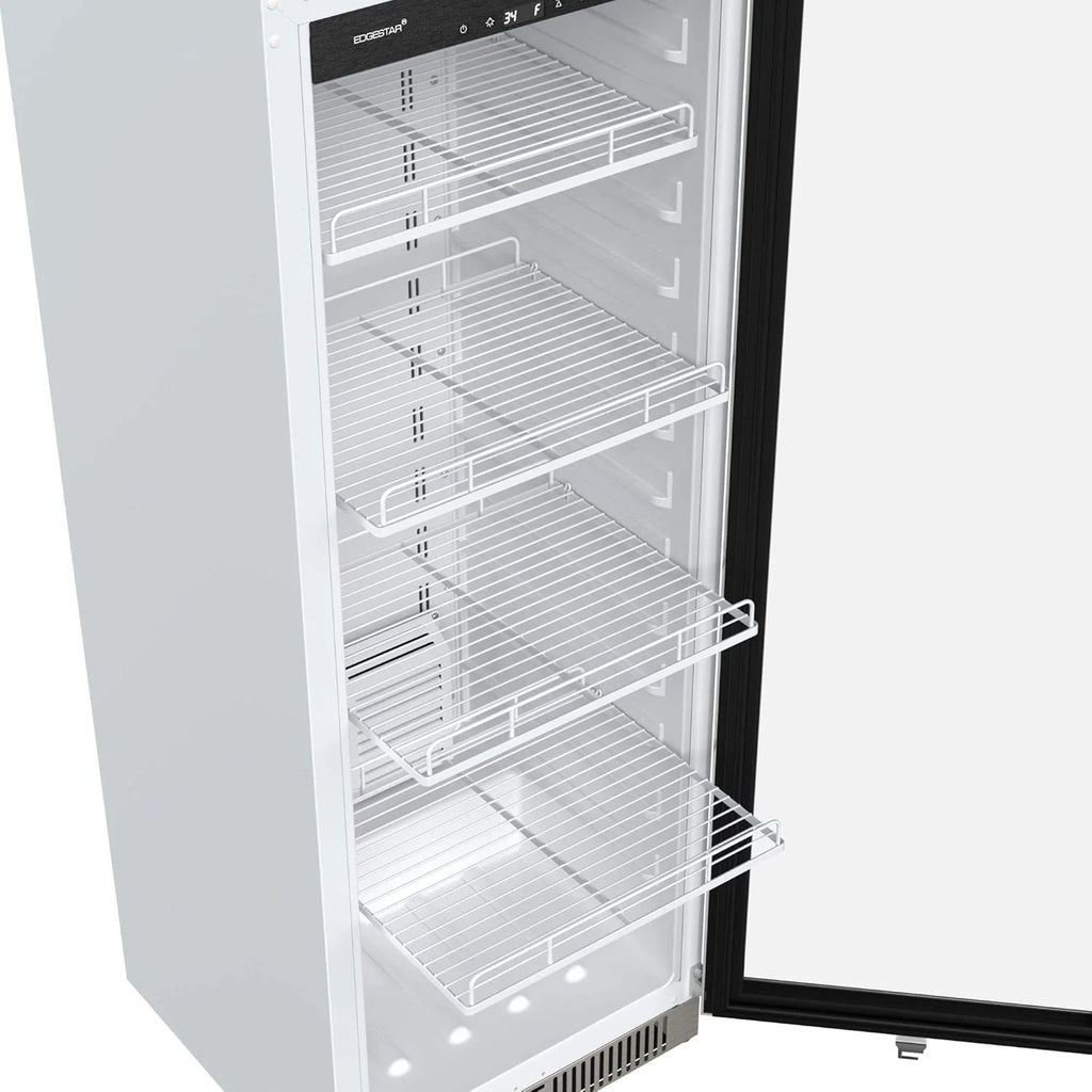 EdgeStar VBM101 22" Wide 10.1 Cu. Ft. Commercial Beverage Merchandiser ?C Stainless Steel, Temp Alarm, Reversible Door