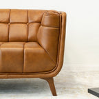 Ardrie 86'' Genuine Leather Flared Arm Sofa
