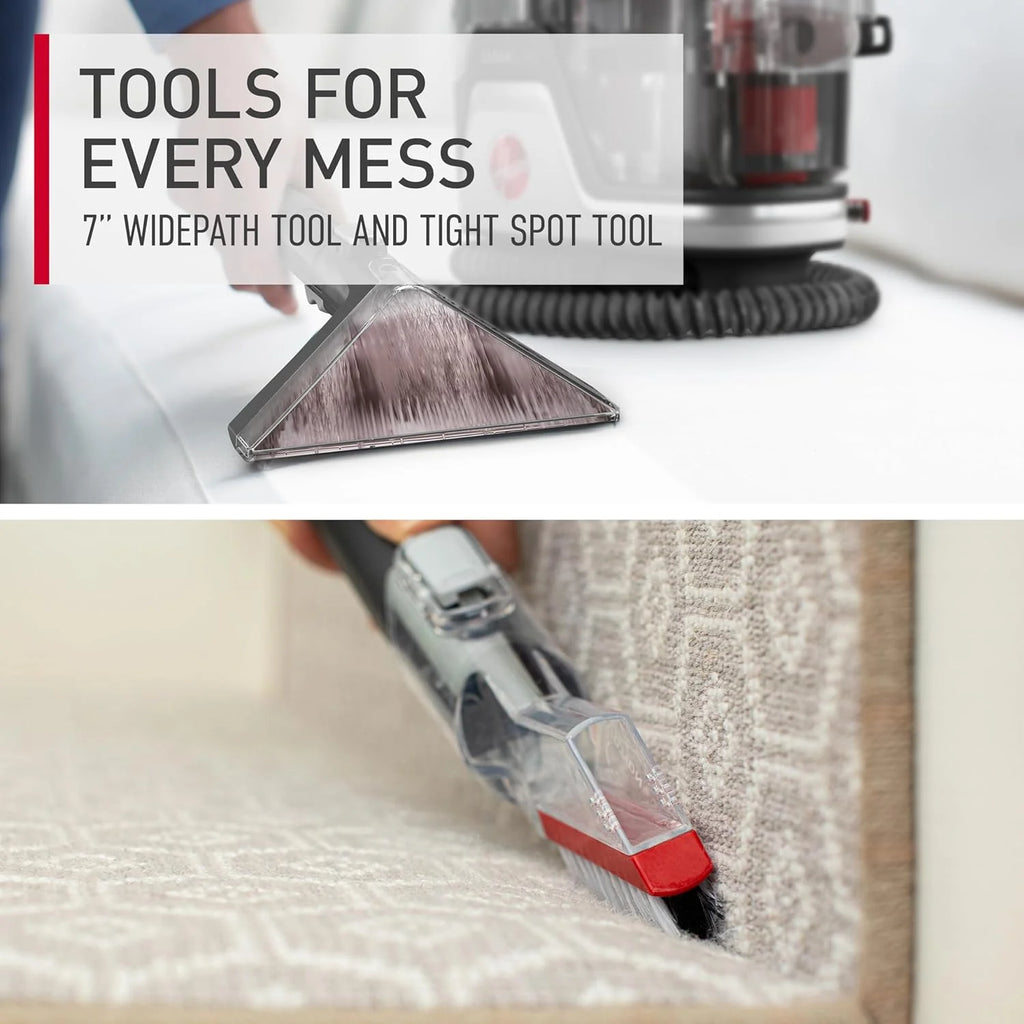 Hoover CleanSlate Plus Portable Carpet & Upholstery Spot Cleaner with Powerful Suction and Multiple Tools