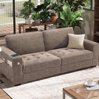Hanherry 89" Sofa for Living Room, Modern Comfy Sofa with Medium Firm Seat Cushion, Removable Cover,Wide Armrest,USB/Type-C Port,Chenille Fabric Couches for Small Space,Apartment