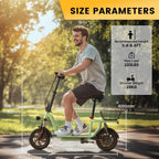 iScooter electric scooter with seat, 37/21 mile range, 28/19/15.6 mph top speed, dual suspension scooter with basket